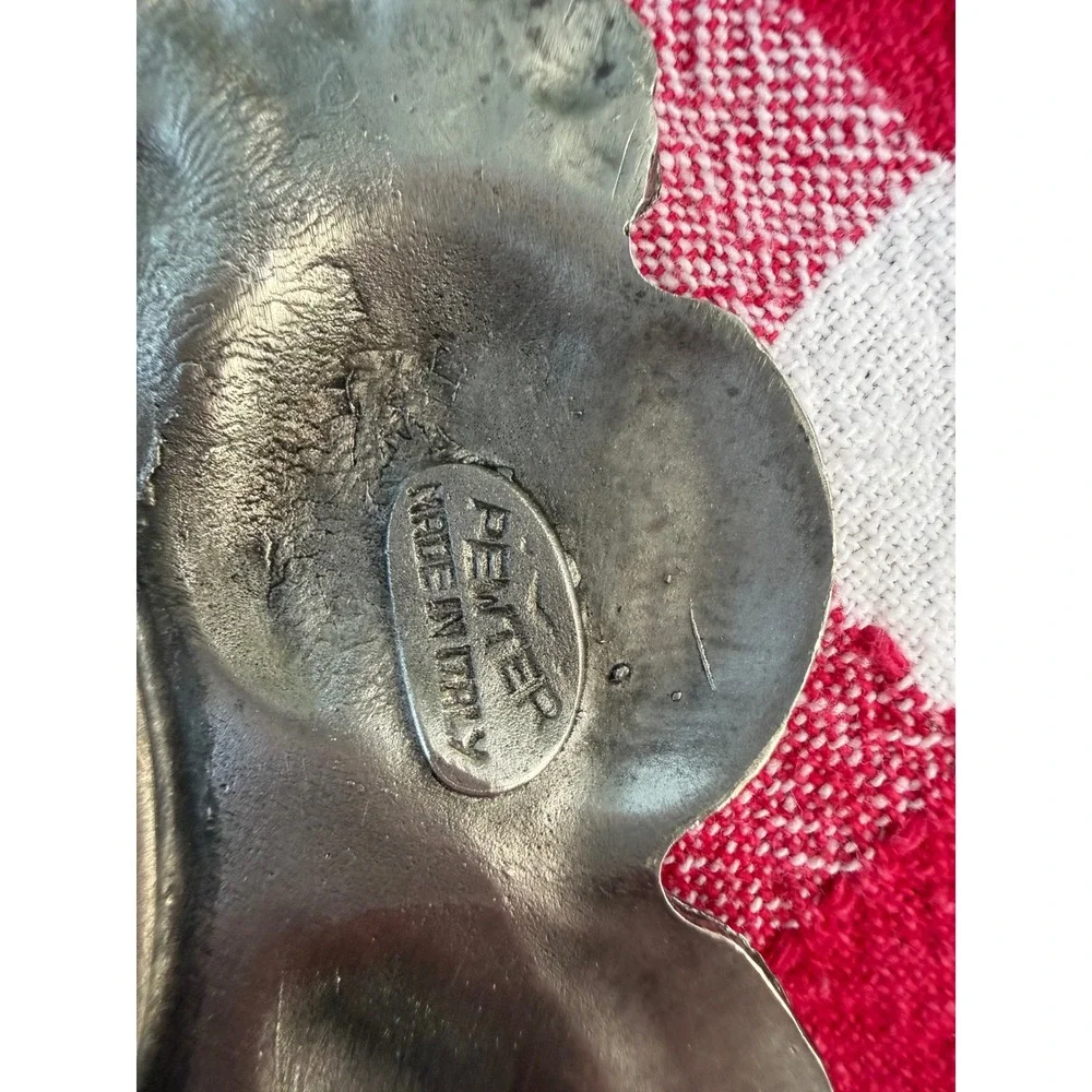 WILLIAMS SONOMA Pewter Wine Coaster Plate Candle Holder ETAIN ZINN Made Italy